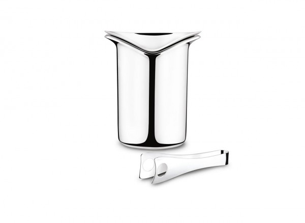 WINE & BAR ICE BUCKET STAINLESS STEEL MIRROR, SILICONE