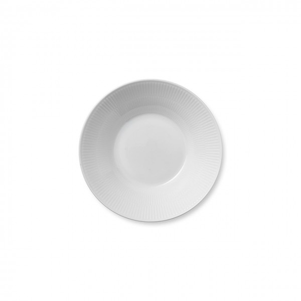 White Fluted plate deep (modern) 24cm