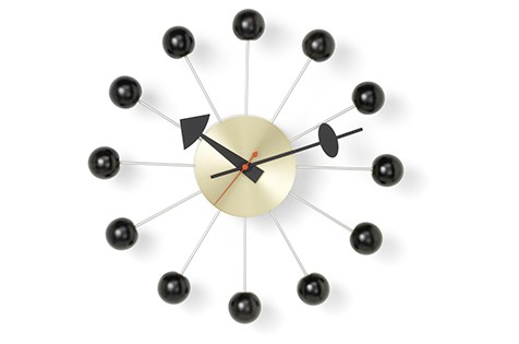 Nelson Ball Clock, schwarz / Messing