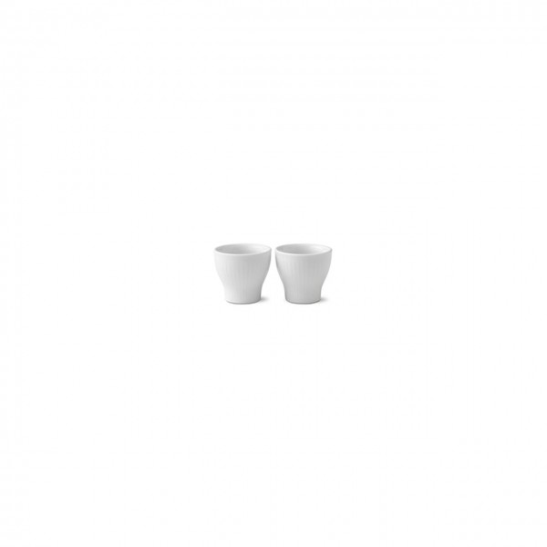 White Fluted egg cup, 2pcs
