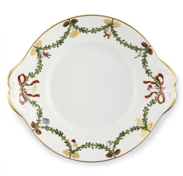 Star Fluted Christmas dish with handles 27cm