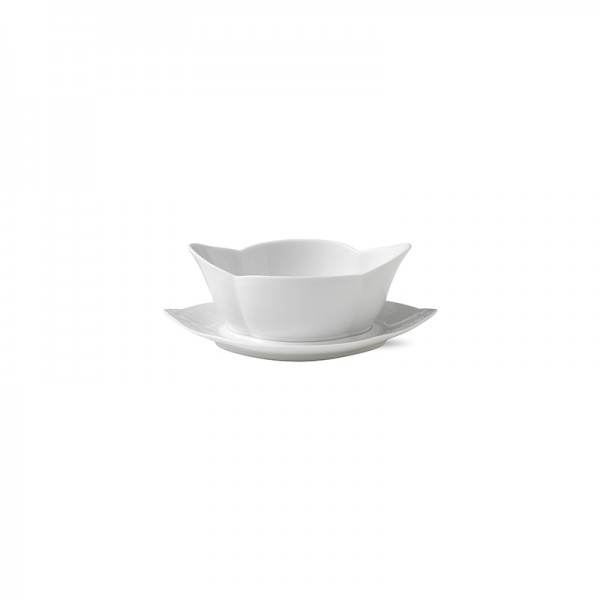 White Fluted sauce boat 55cl