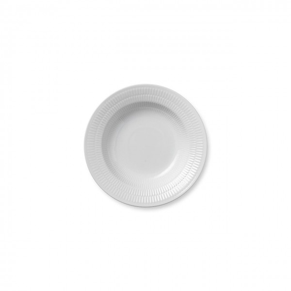 White Fluted plate deep 21cm