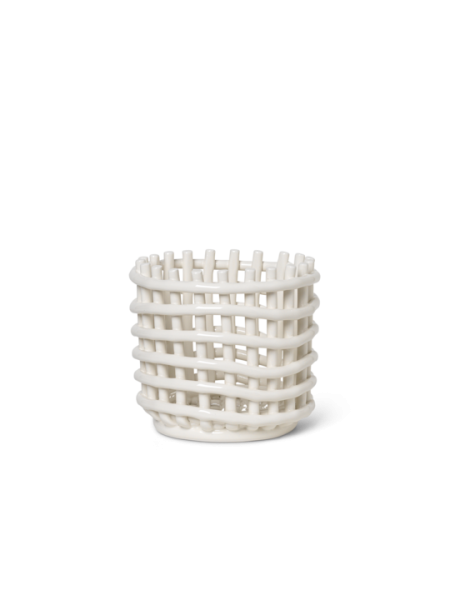 Ceramic Basket, small, off-white