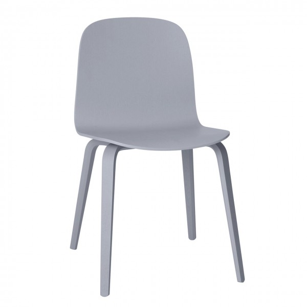 Visu Chair - Wood Base - grey