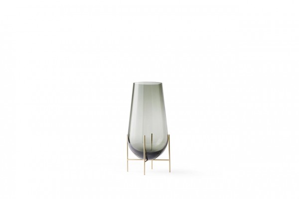 Échasse Vase, Smoke/Brushed Brass, small