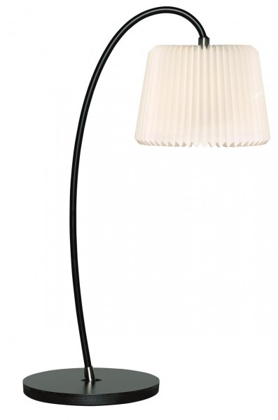 Snowdrop Tischlampe schwarz mit Schirm 320