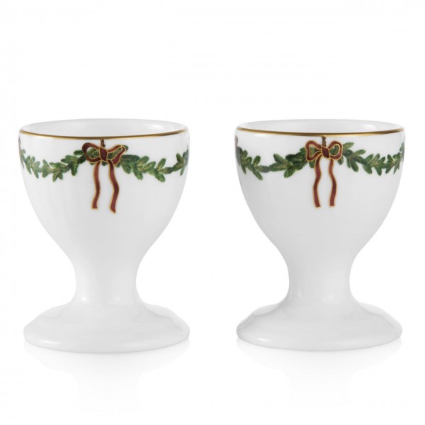 Star Fluted Christmas egg cup, 2pcs